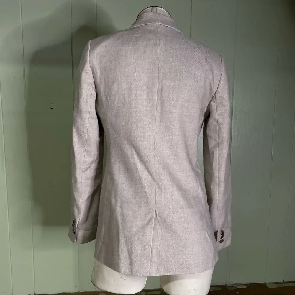 J. Crew‎ Parke Stretch Linen Blend Blazer in Flax Light Tan Brown 0